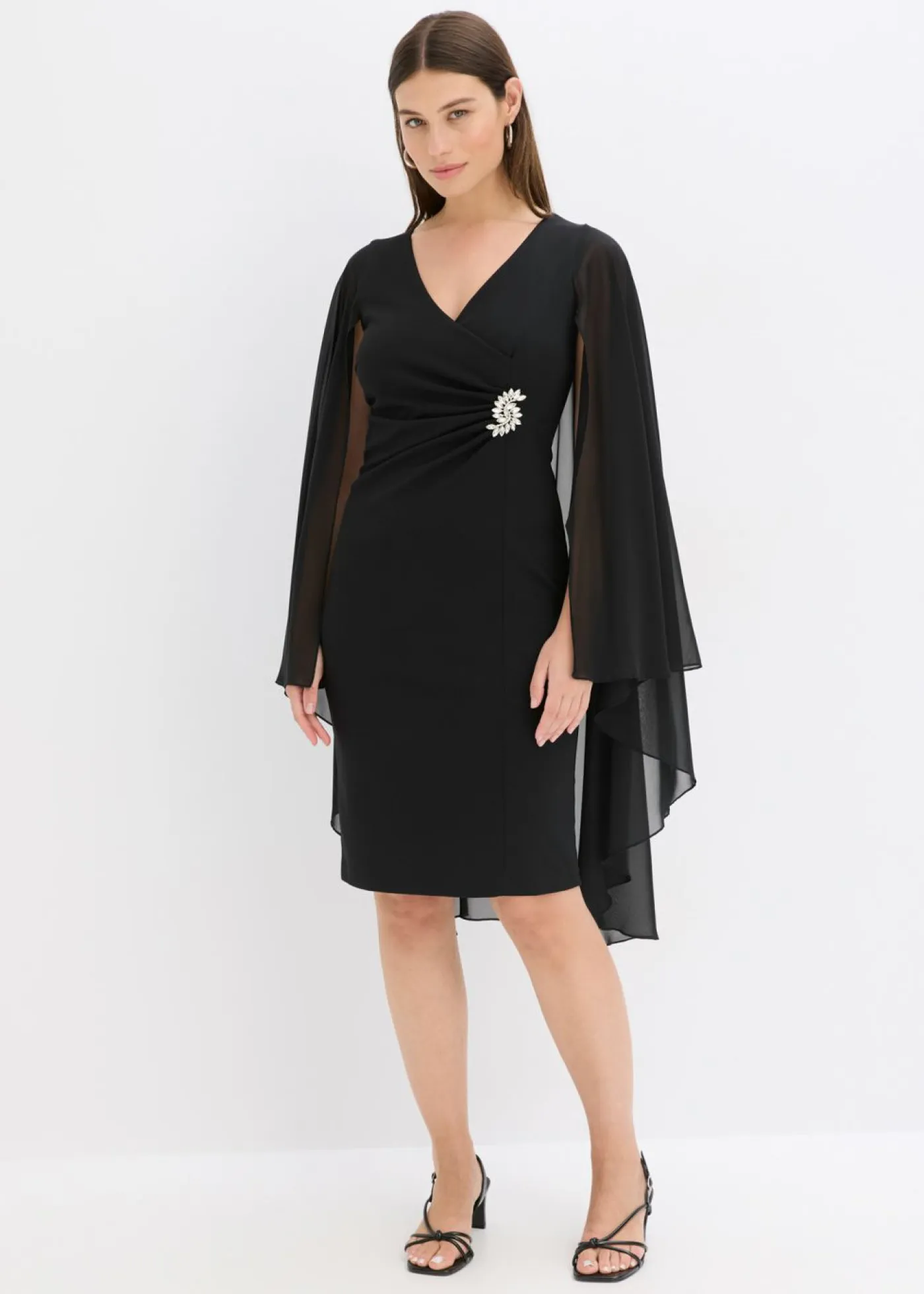 Sale Vestido corto con capa de gasa fina Mujer Vestidos|Ropa Elegante