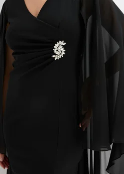Sale Vestido corto con capa de gasa fina Mujer Vestidos|Ropa Elegante