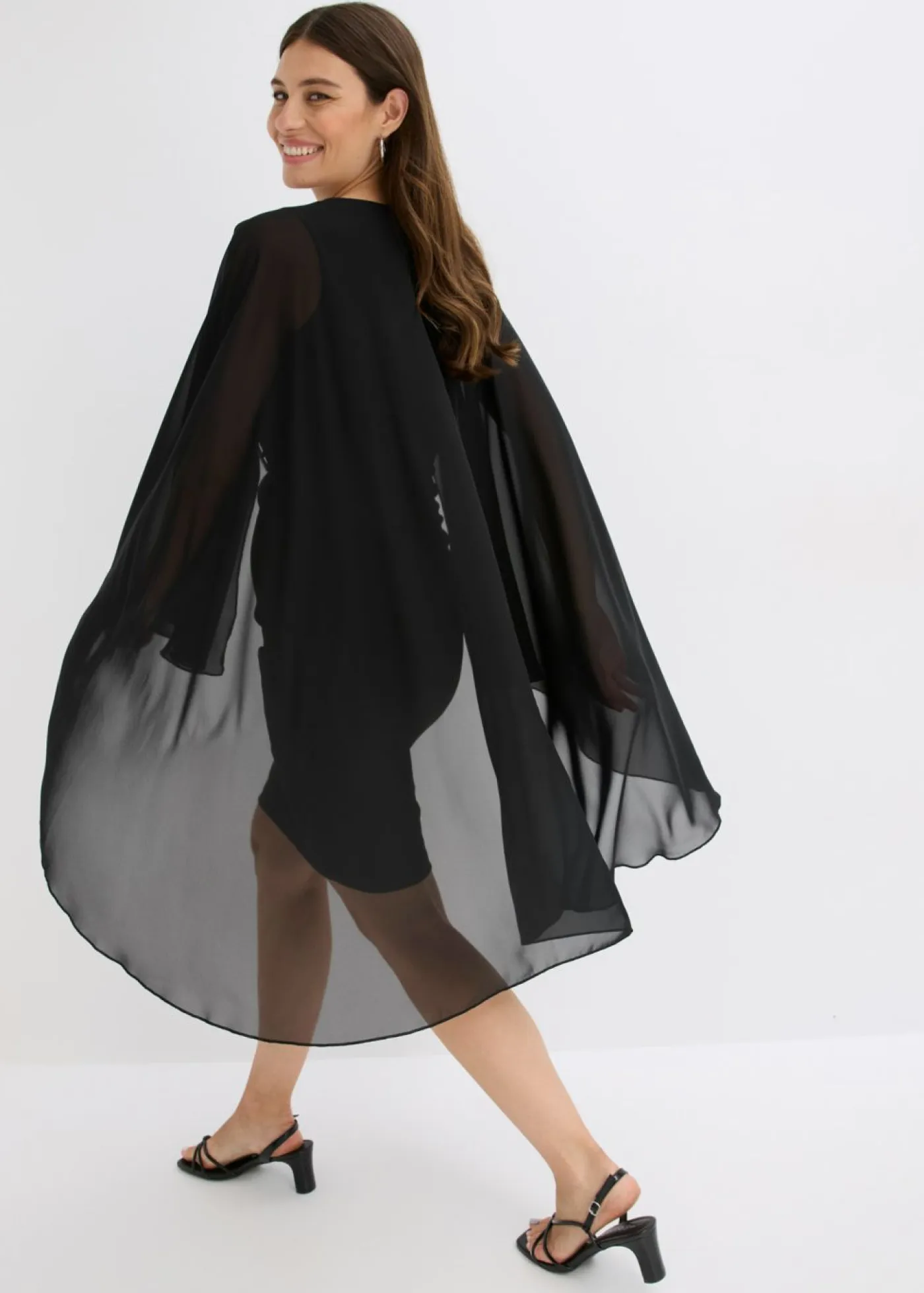Sale Vestido corto con capa de gasa fina Mujer Vestidos|Ropa Elegante