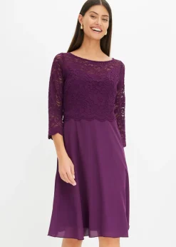 Clearance Vestido corto con encaje Mujer Vestidos|Ropa Elegante
