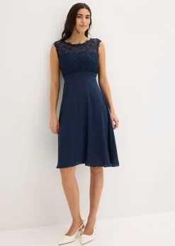 Outlet Vestido corto con encaje Mujer Vestidos|Ropa Elegante