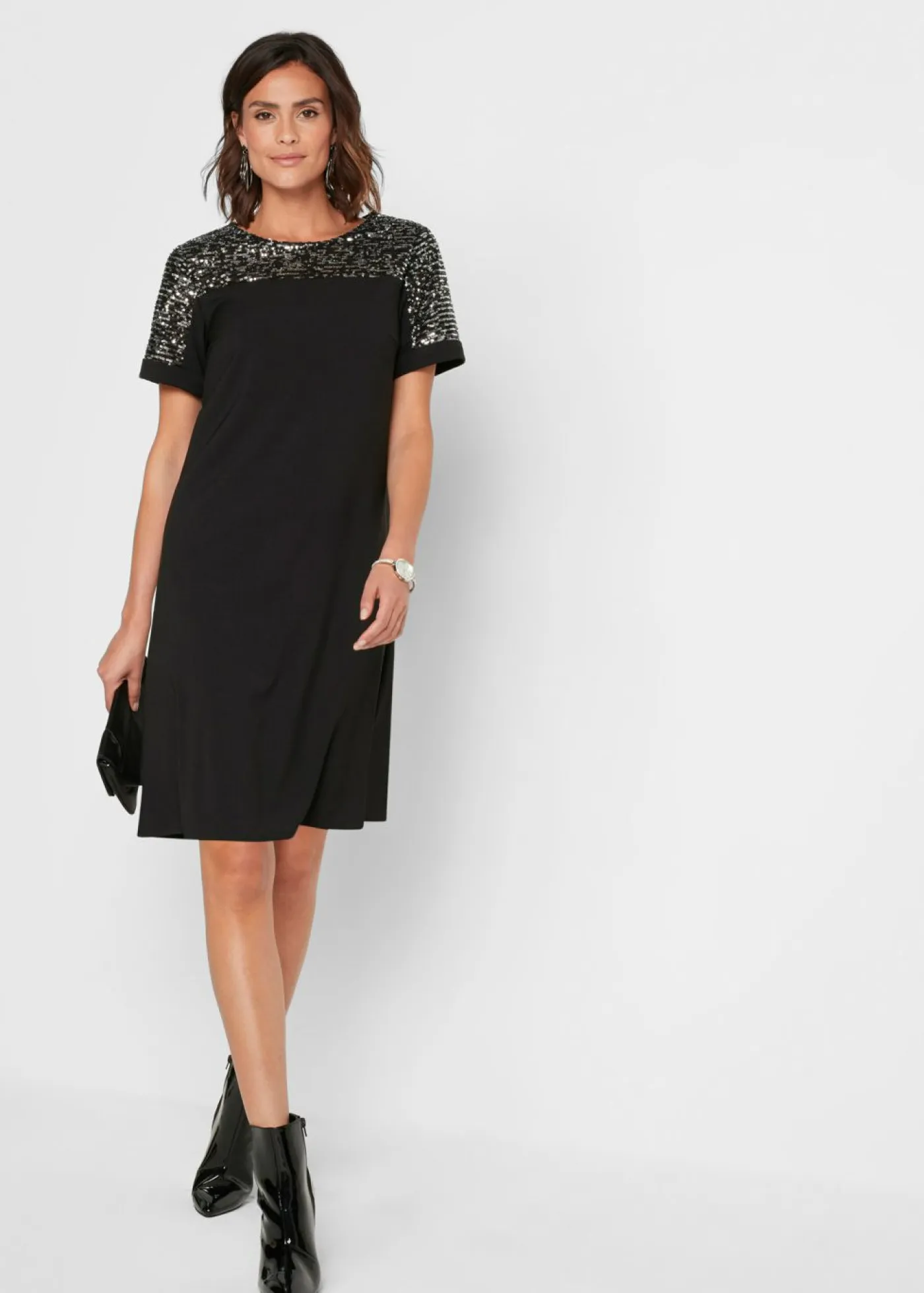 Clearance Vestido corto con inserto de lentejuelas Mujer Vestidos