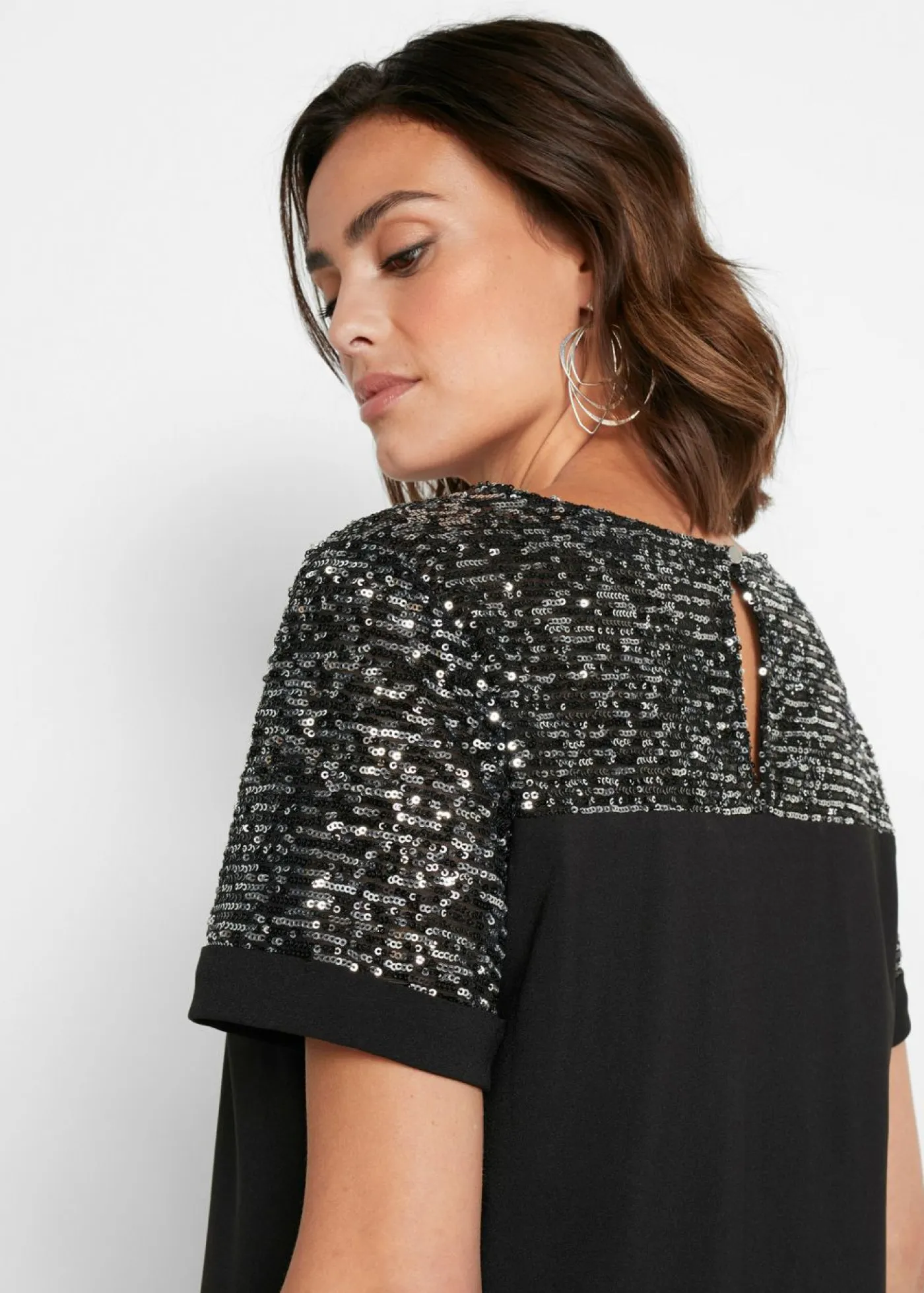 Clearance Vestido corto con inserto de lentejuelas Mujer Vestidos