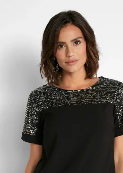 Clearance Vestido corto con inserto de lentejuelas Mujer Vestidos