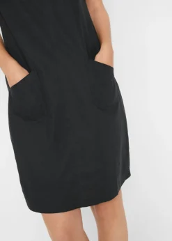 Vestido corto con lino Mujer Vestidos