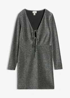 Discount Vestido corto con material brillante y detalle de lazo Mujer Vestidos