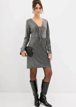 Discount Vestido corto con material brillante y detalle de lazo Mujer Vestidos