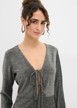 Discount Vestido corto con material brillante y detalle de lazo Mujer Vestidos