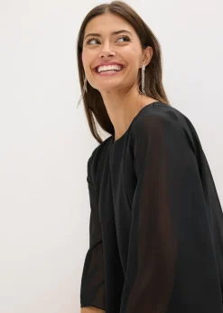 Online Vestido corto de encaje con capa de gasa fina Mujer Vestidos|Ropa Elegante