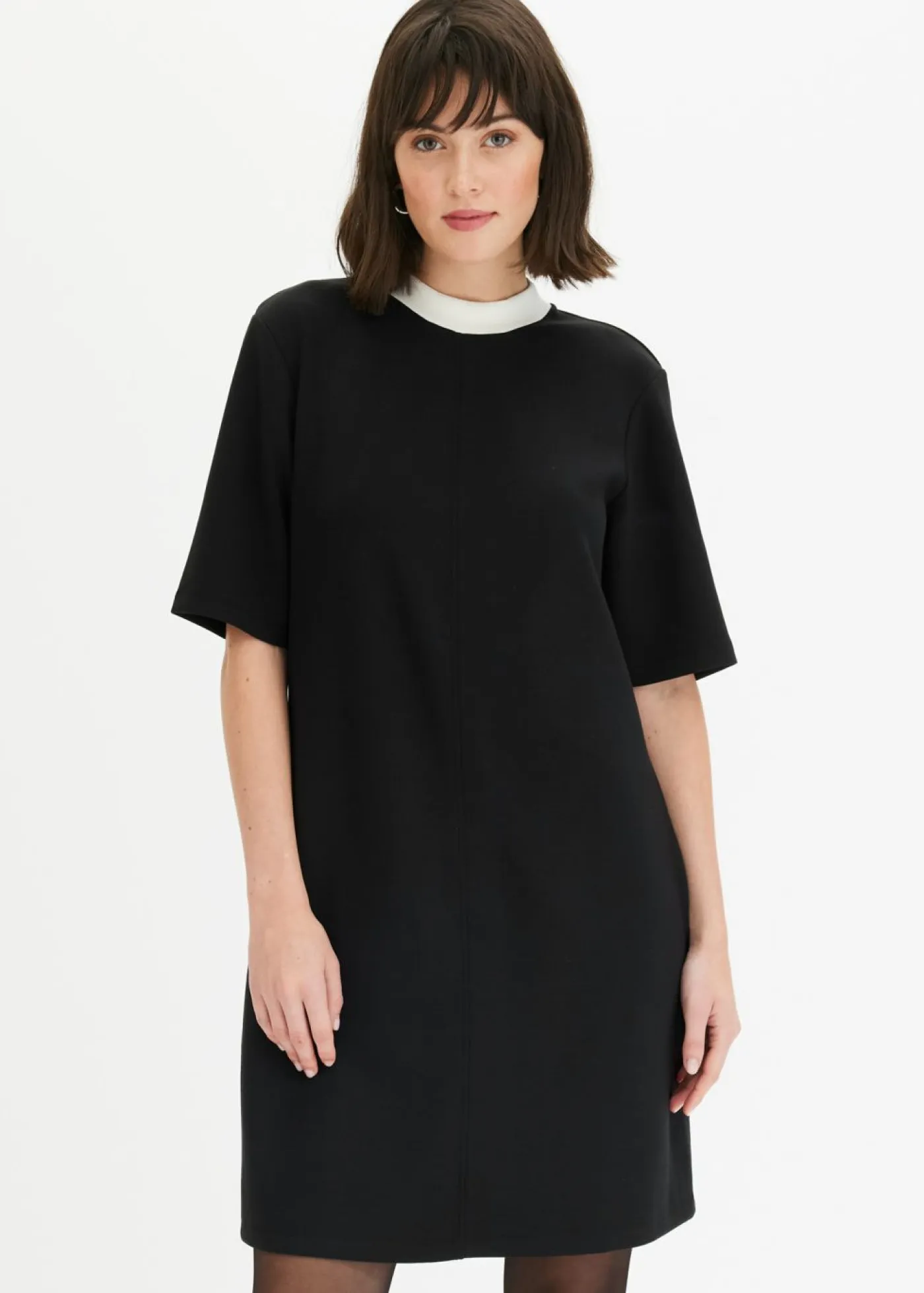 Best Vestido corto de neopreno con cuello alto Mujer Esenciales|Vestidos