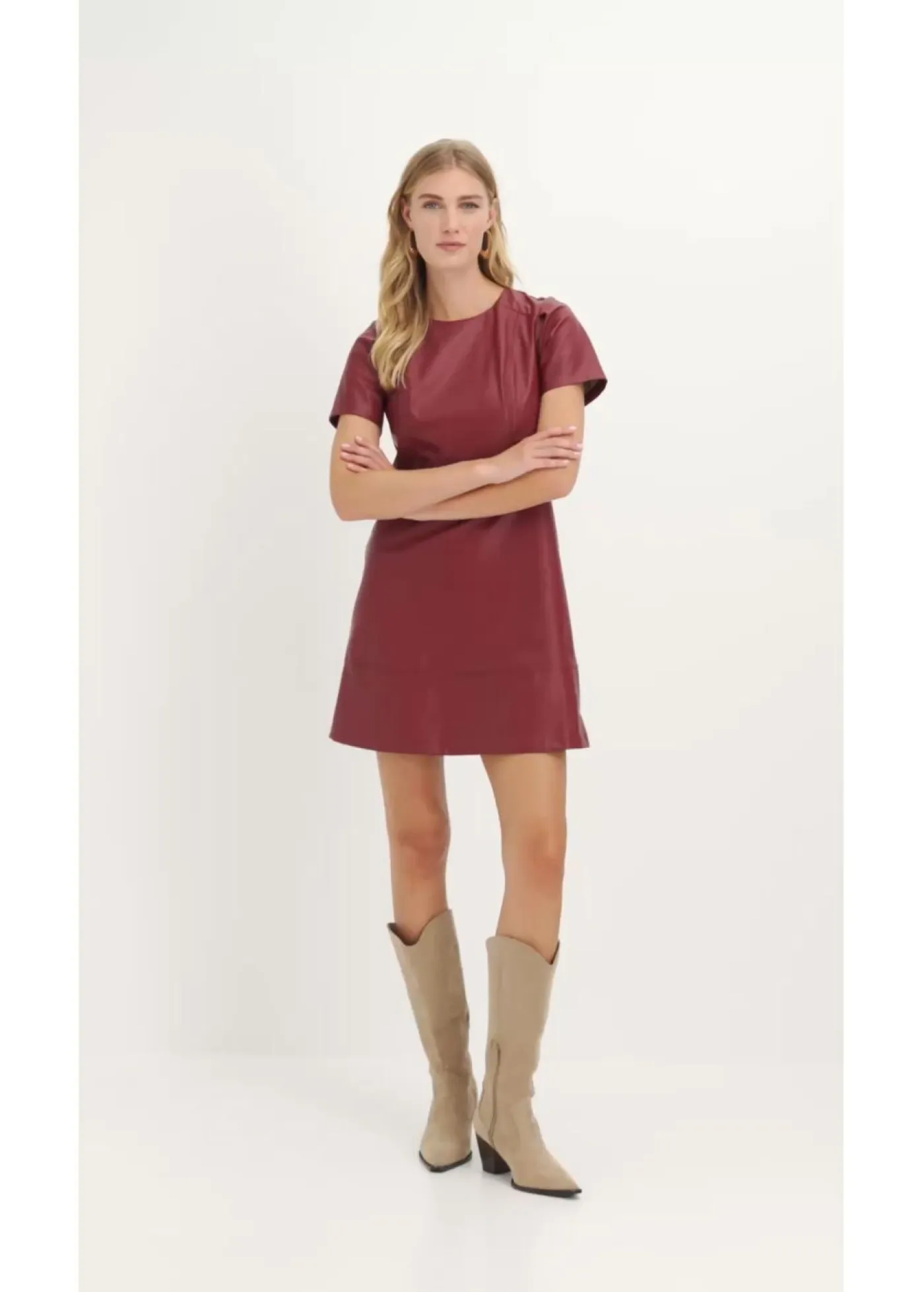 Hot Vestido corto de piel sintética Mujer Vestidos