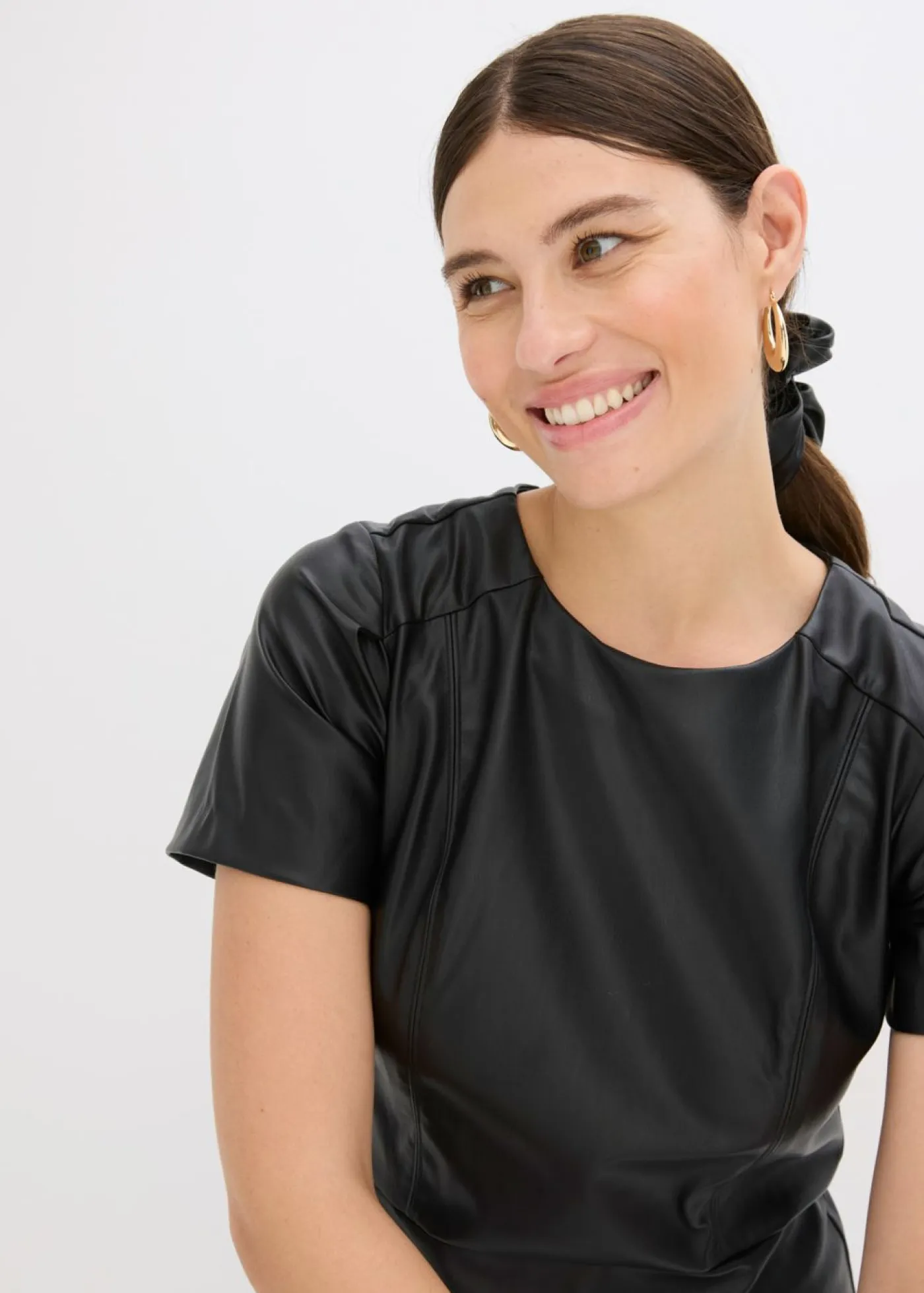 Vestido corto de piel sintética Mujer Vestidos