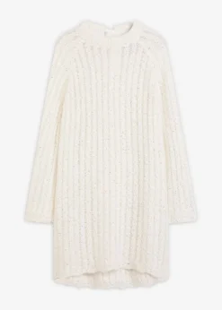 Best Vestido corto de punto con lazo de satén y ligeras transparencias Mujer Vestidos|Ropa De Punto