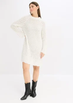 Best Vestido corto de punto con lazo de satén y ligeras transparencias Mujer Vestidos|Ropa De Punto