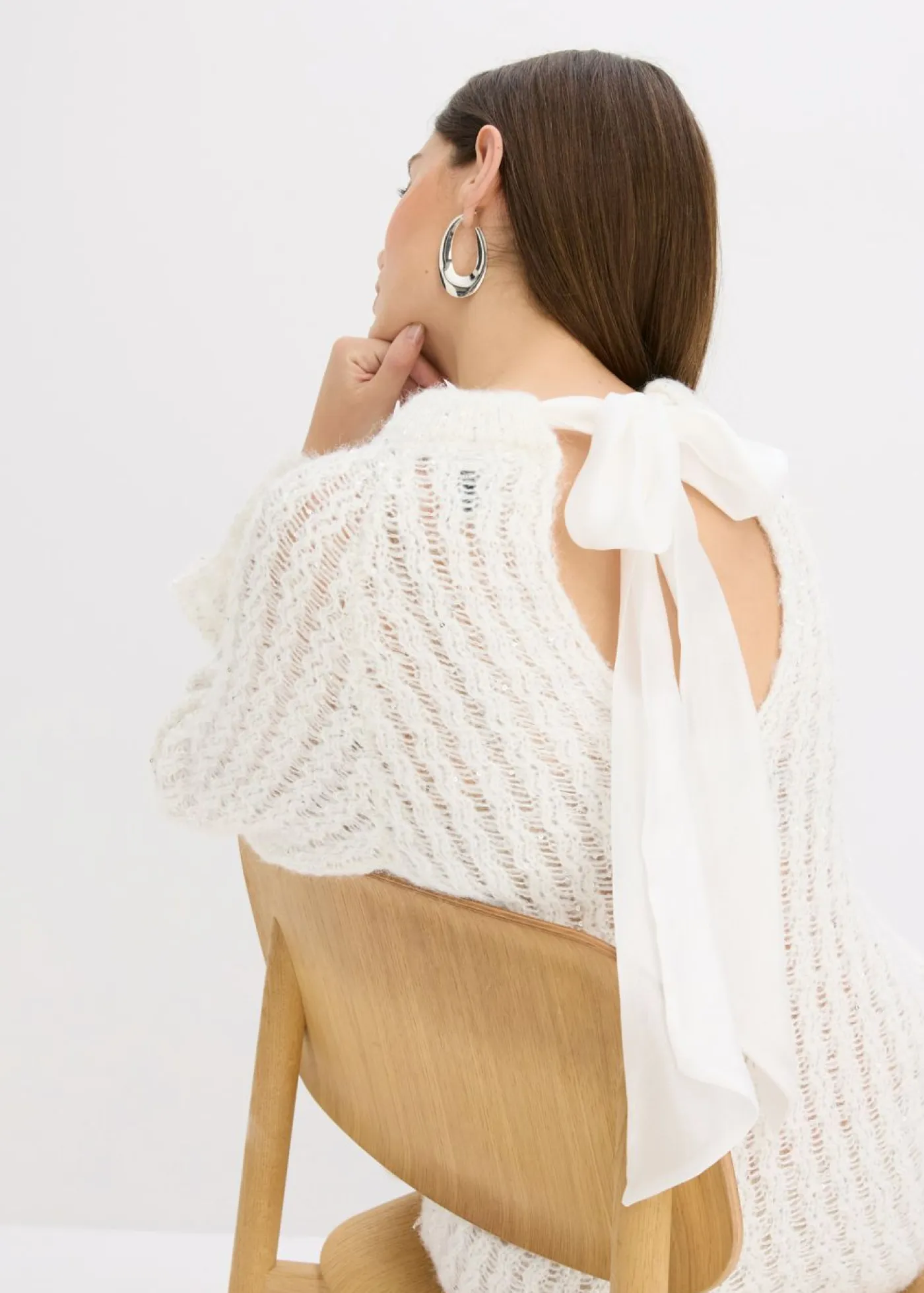 Best Vestido corto de punto con lazo de satén y ligeras transparencias Mujer Vestidos|Ropa De Punto