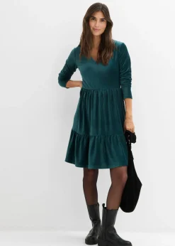 Hot Vestido corto de terciopelo elástico Mujer Vestidos