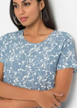 Sale Vestido corto de viscosa fluida Mujer Vestidos|Novedades