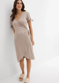 Hot Vestido cruzado de mezcla fluida de viscosa y elastano Mujer Vestidos