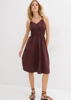 Outlet Vestido de algodón orgánico puro con tirantes Mujer Vestidos