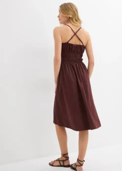 Outlet Vestido de algodón orgánico puro con tirantes Mujer Vestidos