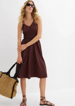 Outlet Vestido de algodón orgánico puro con tirantes Mujer Vestidos