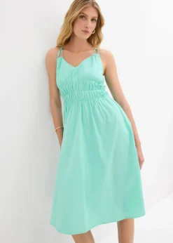 Best Vestido de algodón orgánico puro con tirantes Mujer Vestidos