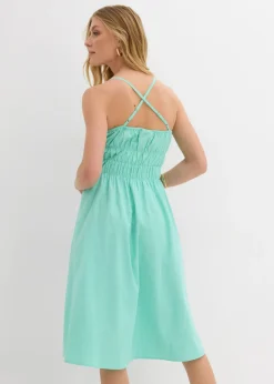 Best Vestido de algodón orgánico puro con tirantes Mujer Vestidos