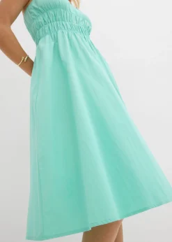 Best Vestido de algodón orgánico puro con tirantes Mujer Vestidos