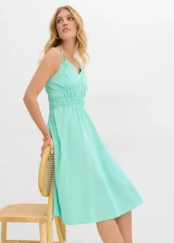 Best Vestido de algodón orgánico puro con tirantes Mujer Vestidos