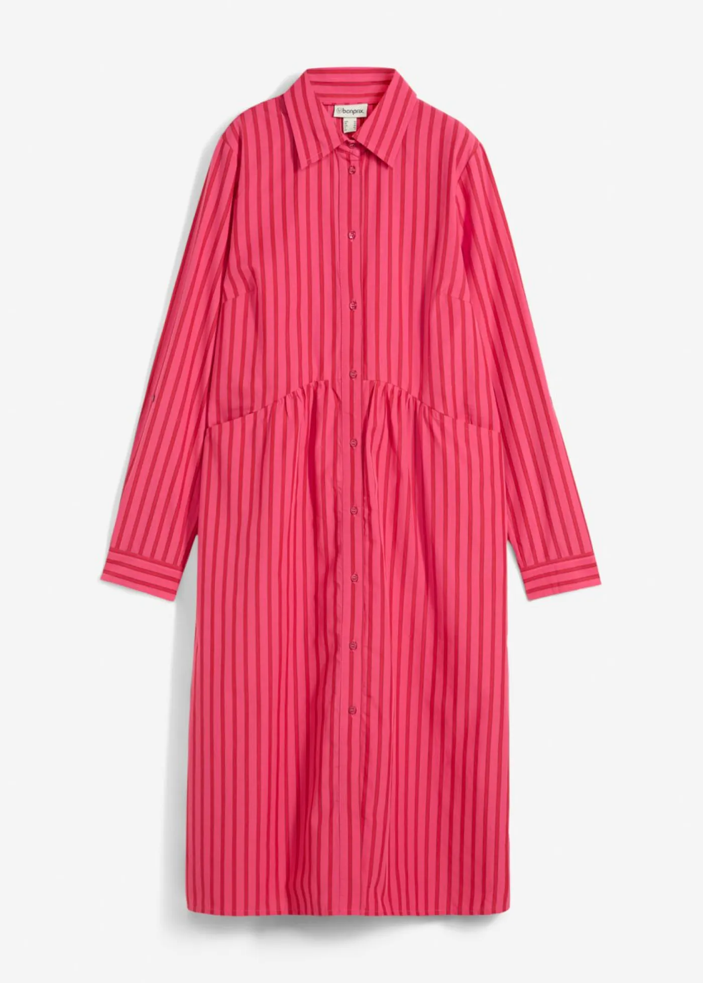 Sale Vestido de algodón puro con cuello de camisa Mujer Vestidos|Novedades