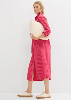 Sale Vestido de algodón puro con cuello de camisa Mujer Vestidos|Novedades