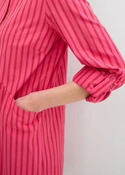 Sale Vestido de algodón puro con cuello de camisa Mujer Vestidos|Novedades