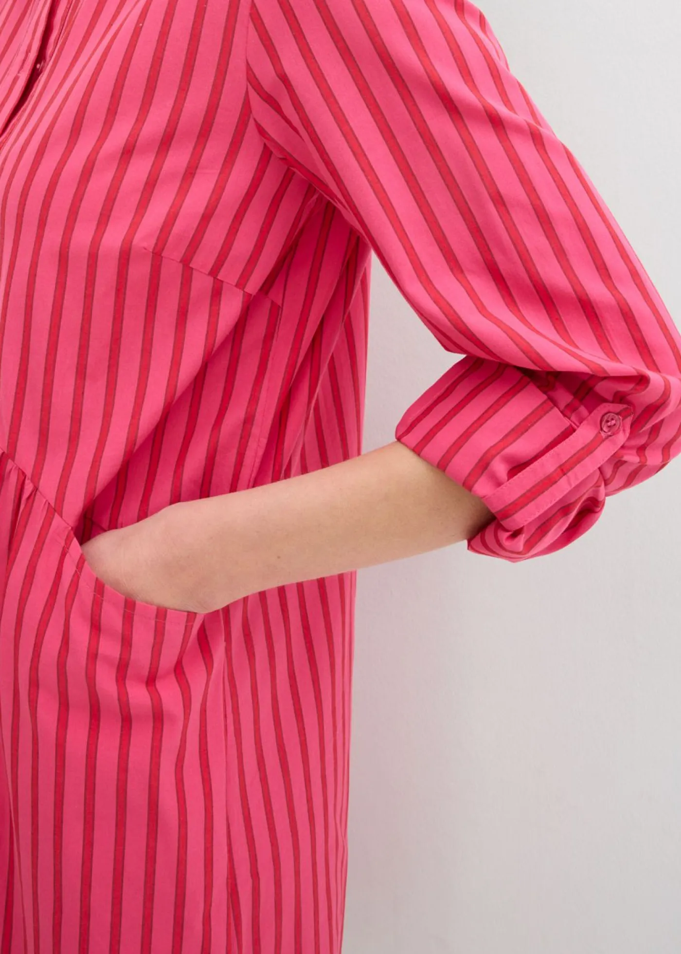 Sale Vestido de algodón puro con cuello de camisa Mujer Vestidos|Novedades