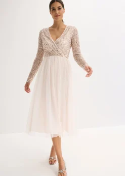 New Vestido de cóctel con bordado de lentejuelas Mujer Vestidos|Novedades
