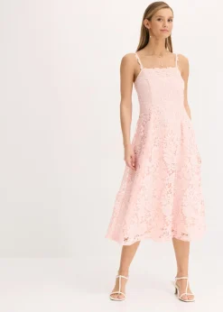 Outlet Vestido de encaje con tirantes decorados Mujer Vestidos|Ropa Elegante