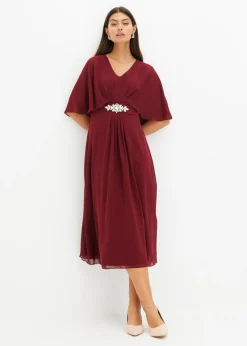 Hot Vestido de gasa con aplicación de piedras Mujer Vestidos|Ropa Elegante