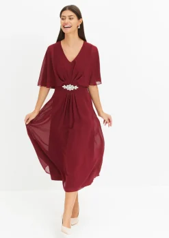 Hot Vestido de gasa con aplicación de piedras Mujer Vestidos|Ropa Elegante