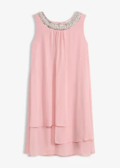 New Vestido de gasa con aplicación de piedras Mujer Vestidos|Novedades