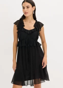 Vestido de gasa con corte en A Mujer Vestidos