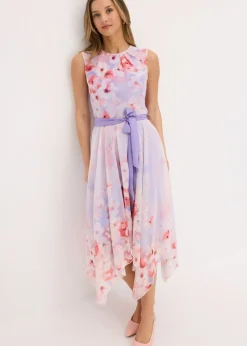 Vestido de gasa con dobladillo asimétrico y cordón Mujer Vestidos|Ropa Elegante