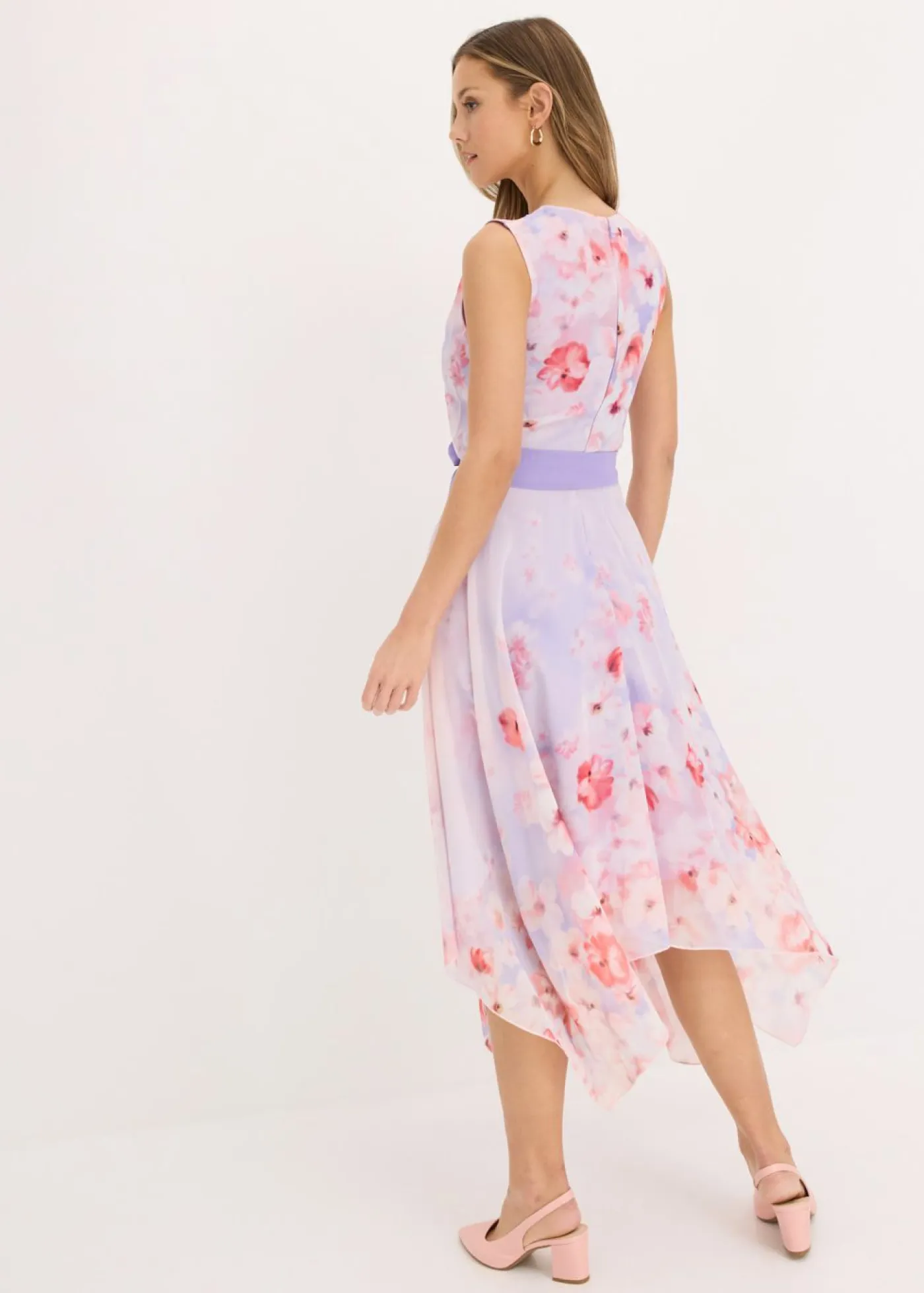 Vestido de gasa con dobladillo asimétrico y cordón Mujer Vestidos|Ropa Elegante