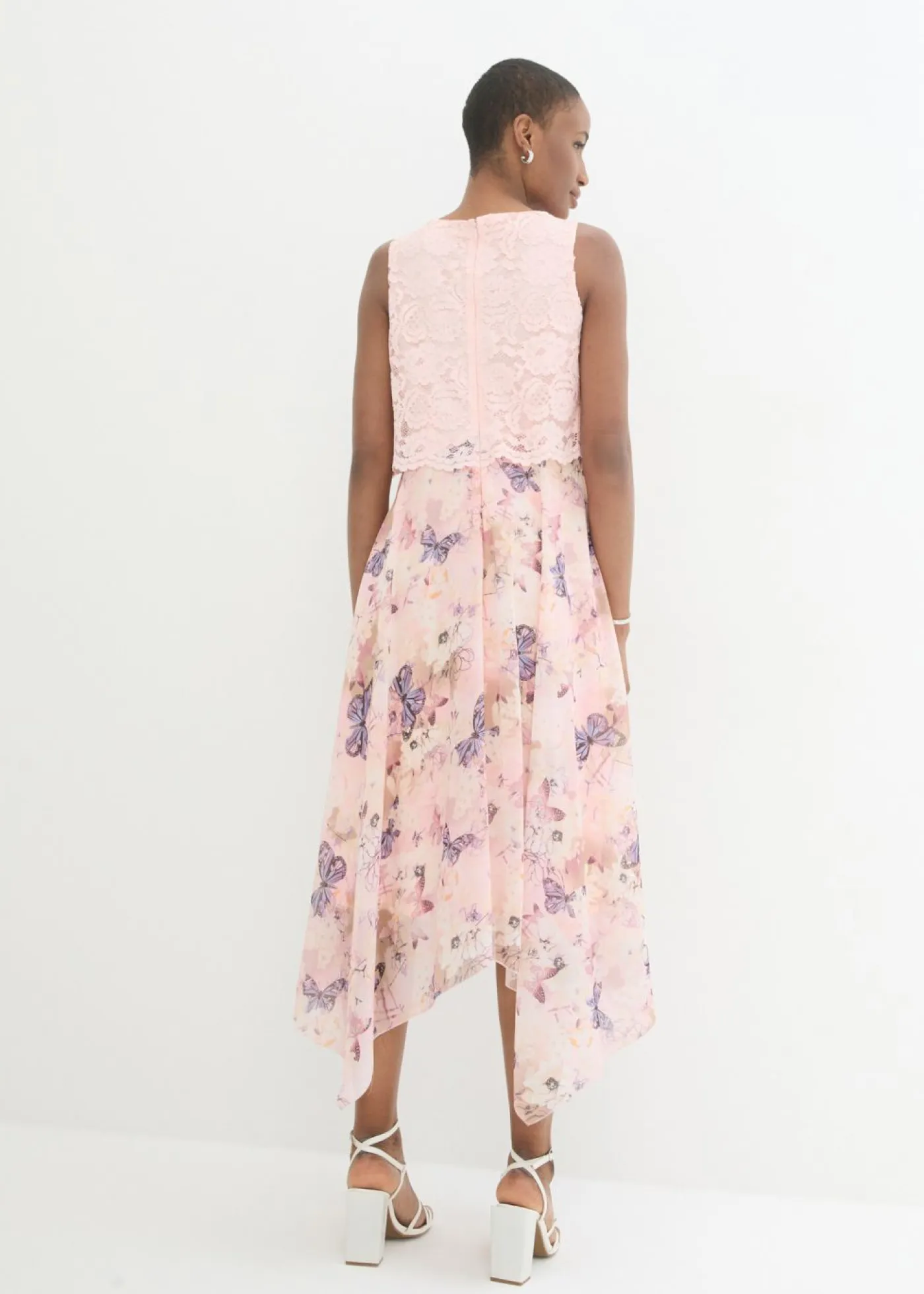 Discount Vestido de gasa con encaje fino Mujer Vestidos|Novedades