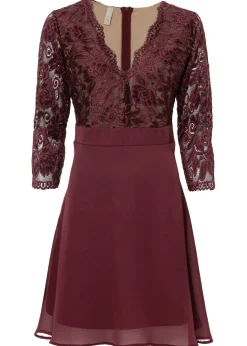 Hot Vestido de gasa con encaje Mujer Vestidos|Ropa Elegante