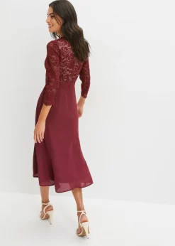 Hot Vestido de gasa con encaje Mujer Vestidos|Ropa Elegante