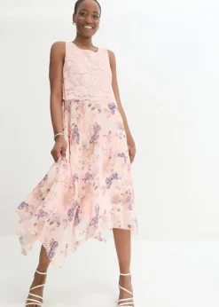 New Vestido de gasa con encaje fino Mujer Vestidos|Novedades