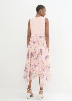 New Vestido de gasa con encaje fino Mujer Vestidos|Novedades