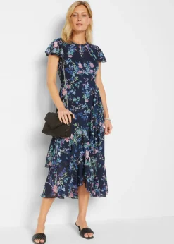 Sale Vestido de gasa con mangas tipo murciélago Mujer Vestidos