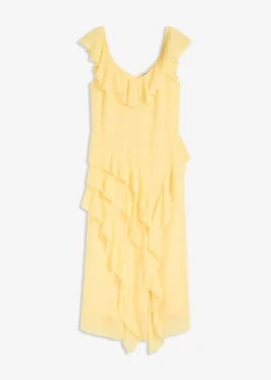 Sale Vestido de gasa con tirantes y volantes Mujer Vestidos|Ropa Elegante