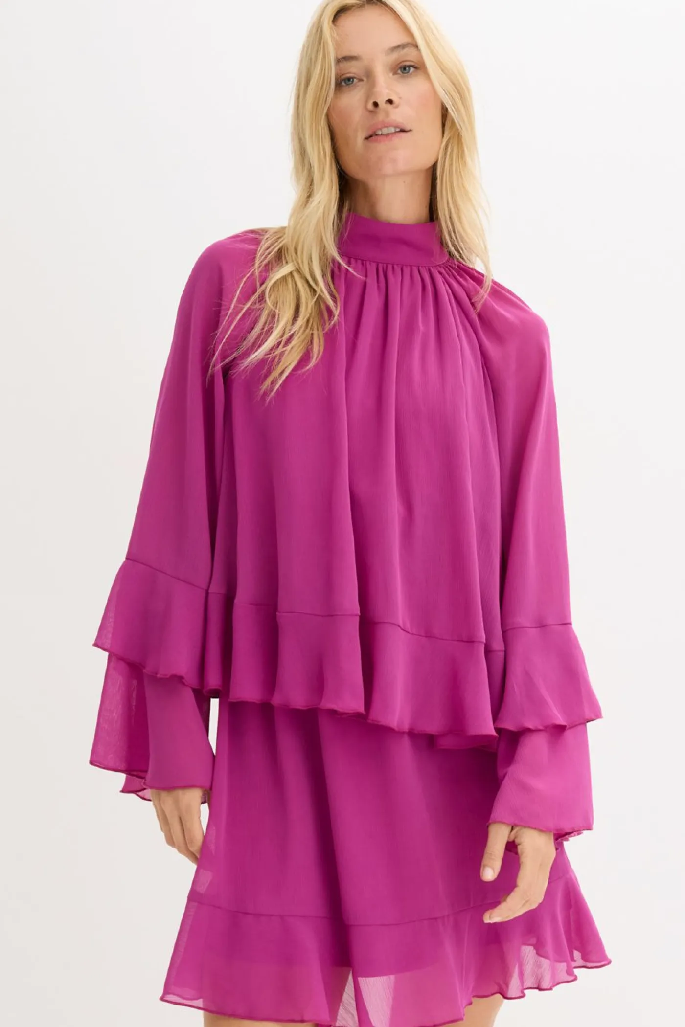 Online Vestido de gasa con volantes Mujer Vestidos