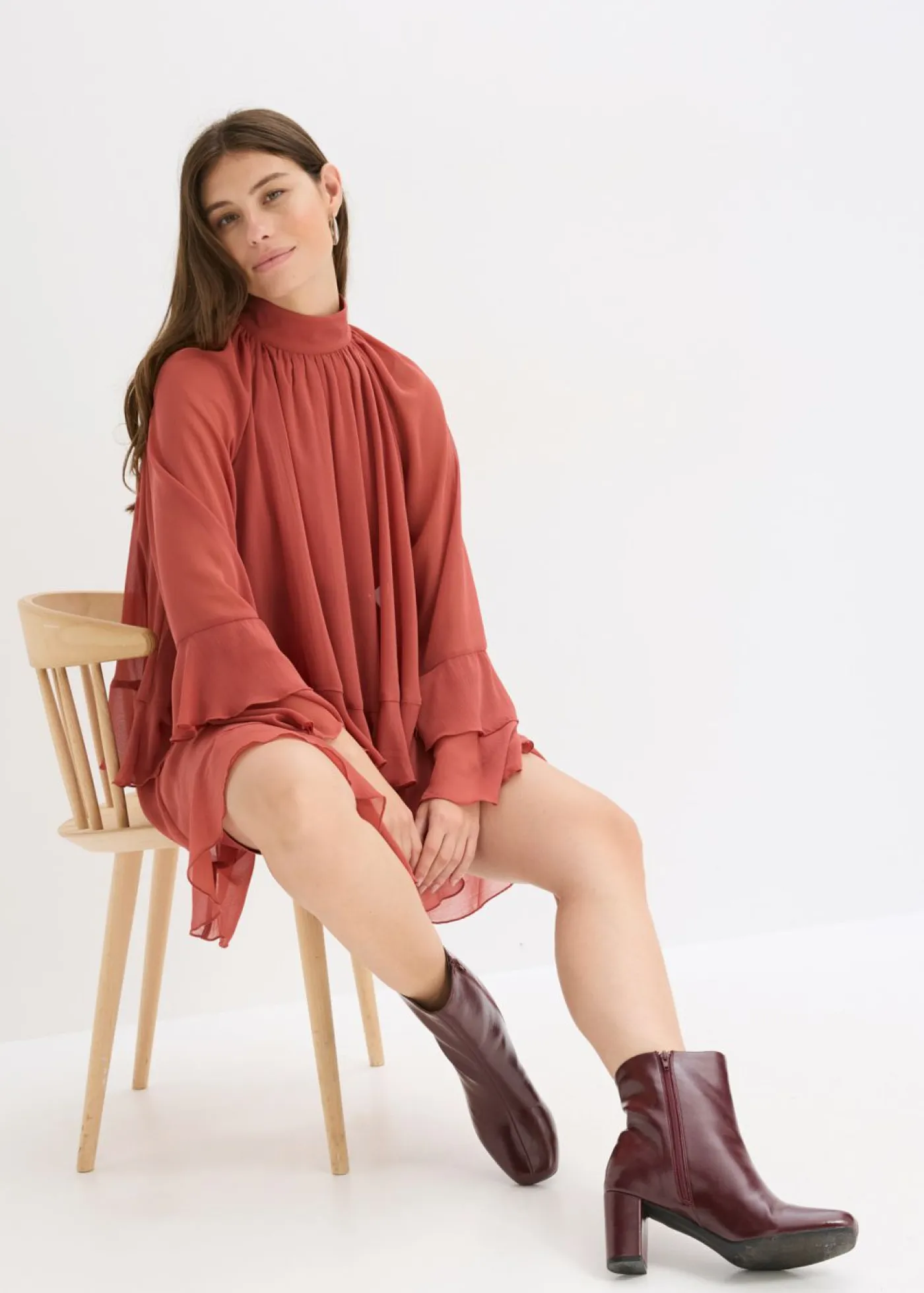 Sale Vestido de gasa con volantes Mujer Vestidos
